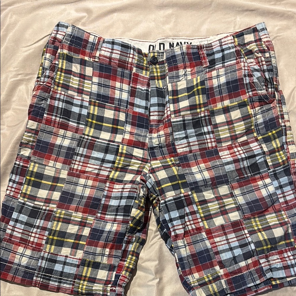 Old Navy Men's Plaid Shorts - Red, Blue, Yellow